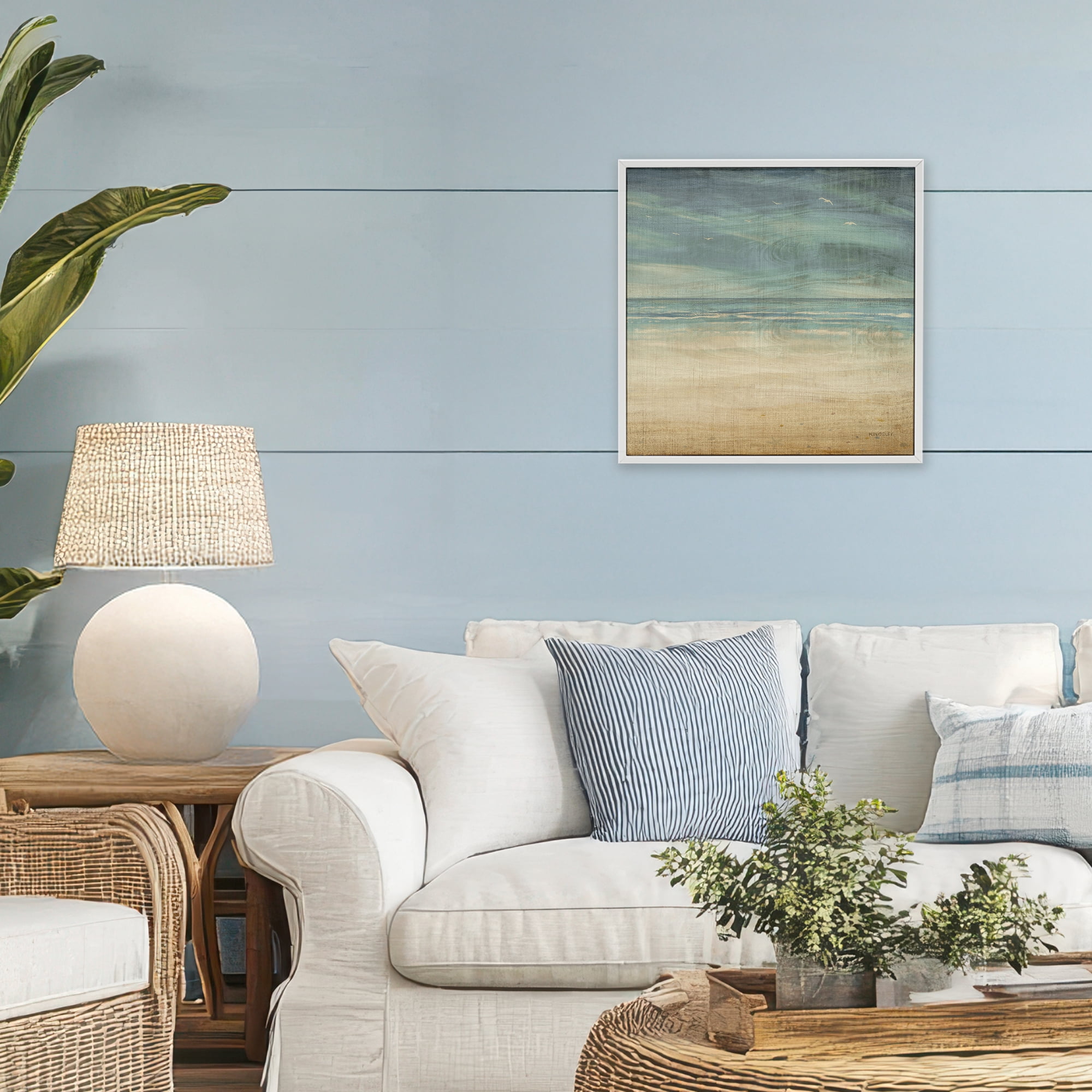 Stupell Industries Moody Coastal Days White Framed Giclee Art, design by Dan Meneely