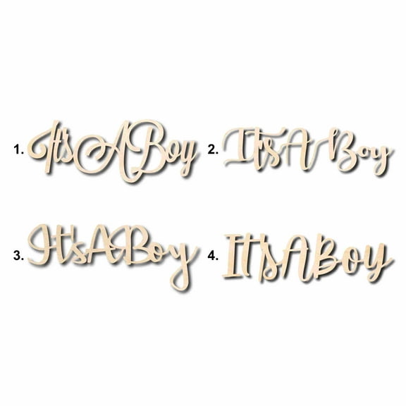 It's A Boy Sign Unfinished Wood Cutout Home Decor DIY Option 2- 48" Wide / 1/2"