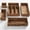 Chestnut, variant on Best Choice Products 5PC Flatware Organizer Set, Woven Modular Silverware & Utensil Drawer Organizer Trays - Natural