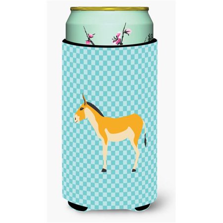 

Turkmenian Kulan Donkey Blue Check Tall Boy Beverage Insulator Hugger