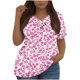 thumbnail image 1 of Mujeres Tops Casual Manga Corta V-Cuello Botón Decoración Plisado Blusa para Más Tamaño L-5xl, 1 of 3