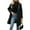 Black, variant on Women Winter Wool Blend Mid-Long Coat Double-Breasted Lapel Jacket Outwear Brown XXL