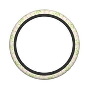 XMXY Car Steering Wheel Cover, Pink Romantic Flowers Non-Slip Jeep Truck Universal Elastic Steering Wheel Protector 15 inch