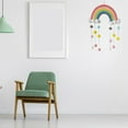 thumbnail image 4 of Bewildely Decoración de habitación de guardería para niños, nube de arcoíris tejida de algodón hecha a mano con bolas, suministros de adornos Decoración del hogar CH5A-6 Bewildely HA8708-03B, 4 of 6