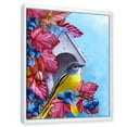 thumbnail image 3 of Designart 'Titmouse Bird Sitting On A Berries Branch Near A Birdhouse' Traditional Framed Canvas Wall Art Print, 3 of 5
