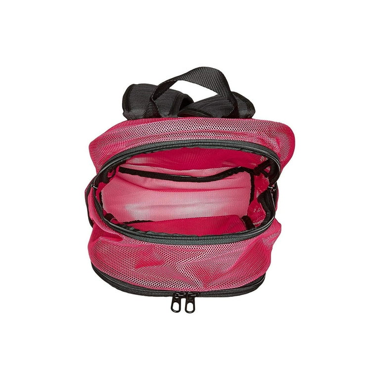 Nike Brasilia Mesh Backpack Rush Pink Black White Backpack Bags