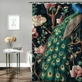 thumbnail image 2 of Autua Peacock Flowers Birds Bathroom Shower Curtain Set with Hooks 36"x72, 2 of 7
