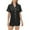 Black, variant on FAWUUDO Womens Silk Satin Pajamas Set Short Sleeve Sleepwear Soft Button Down Loungewear Two-piece Pjs Sets