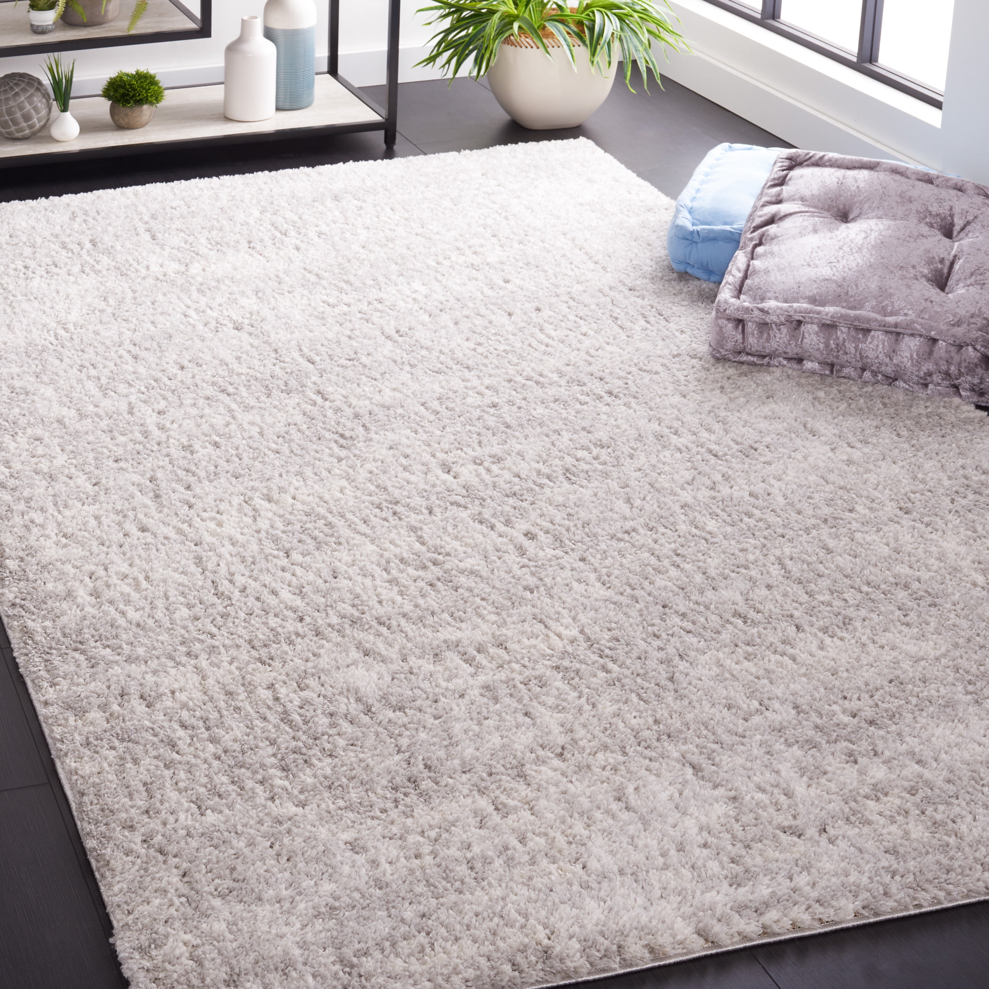 SAFAVIEH Berber Shag Torvald Abstract Area Rug, Grey/Ivory, 8' x 10'