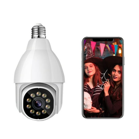 

Lingouzi E27 Bulb Camera - 080P HD 360° WiFi Indoor Home Security Camera 2.4Ghz Wireless Dome Camera For Home Surveillance Dog Camera Monitor Smart Motion Detection And Alarm