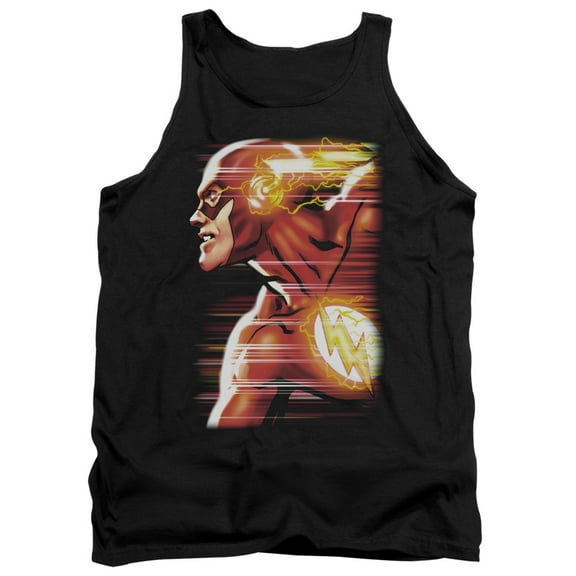 JLA Justice League Speed Head Adult Tank Top Black