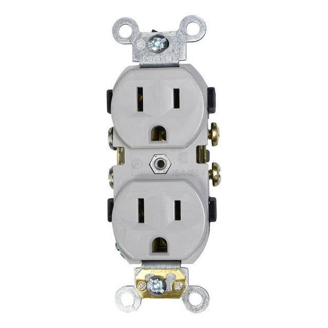 Contacto Dúplex Leviton 125V 15A Gris