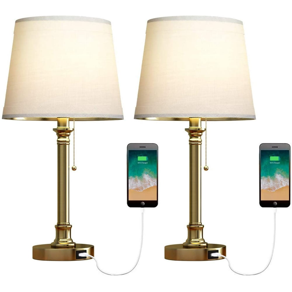 Oneach USB Table Lamps Set of 2 for Bedroom Living Room Office Modern