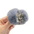 thumbnail image 2 of opvise Hair Claw Strong Claws Fadeless Fall-resistant Non-shedding Non-slip Fluffy Fur Balls Fall Winter Plush Hair Clip Hair Accessory Grey, 2 of 8
