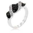 thumbnail image 1 of Kate Bissett R08066T-C03-07 Genuine Rhodium Plated Jet Black and Clear CZ Contemporary Fashion Ring in Silvertone - Size 7, 1 of 1