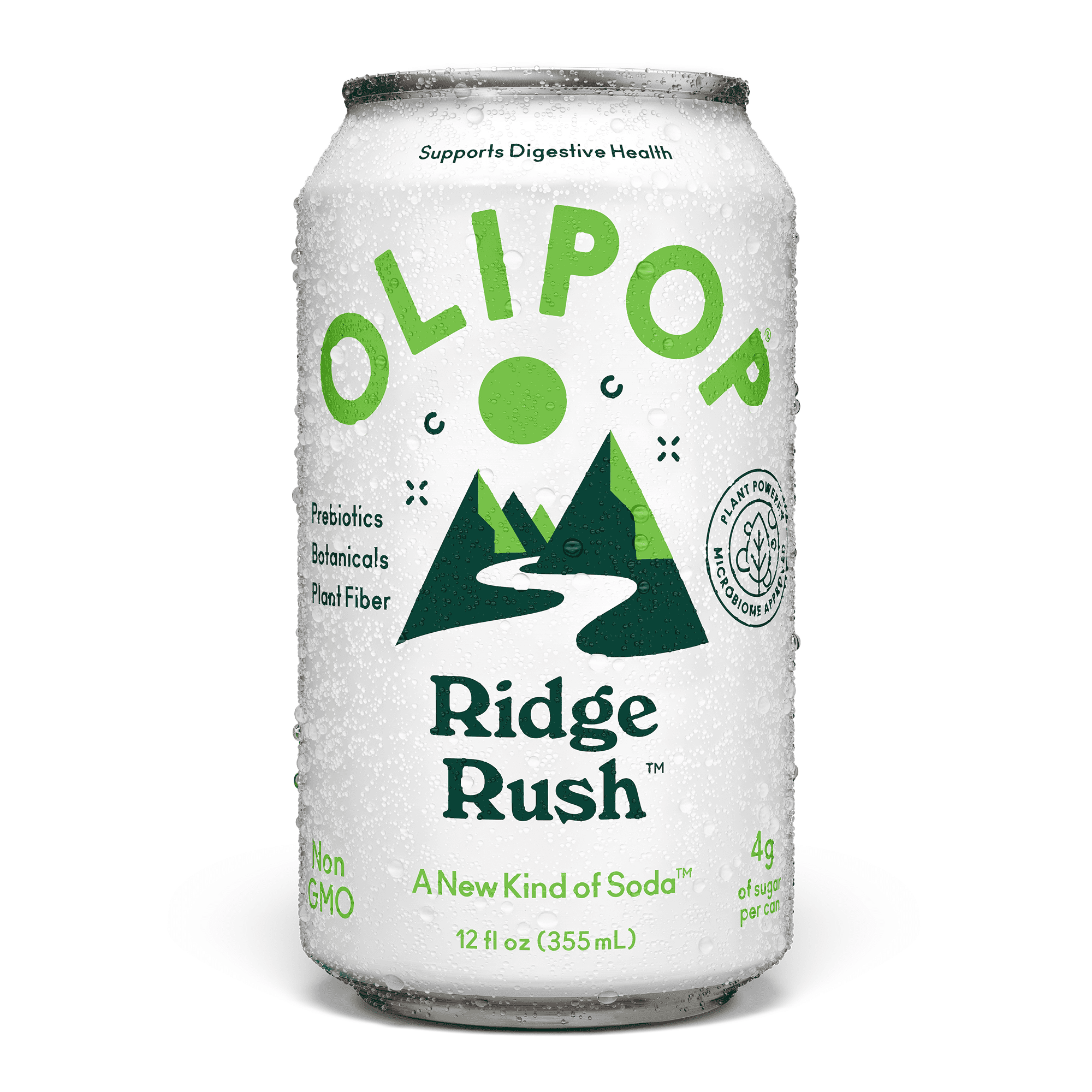 (12 pack) Olipop Prebiotic Soda, Beverages w/ Prebiotics, Botanicals & Plant Fiber, Ridge Rush, 12 Oz