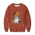 thumbnail image 4 of Ailaofu Women's Halloween Printed Round Neck Casual Sports Long Sleeve Sweatshirt Top Sweatshirt Loose Soft Long Sleeve Pullover Tops, 4 of 6