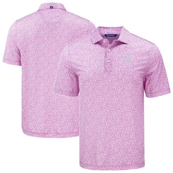 Men's Cutter & Buck  Pink New York Giants Pike Eco Flora Print Recycled Polo
