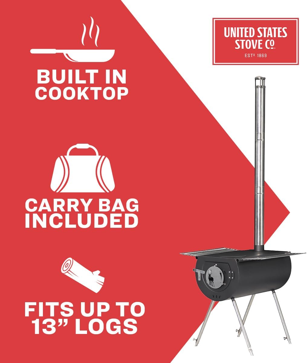 US Stove Company Caribou Backpacker 14 Inch Camp Stove with Extendable Legs - image 5 of 11