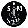 thumbnail image 1 of 100 PCS Personalized Initial with Anchor Wedding Favor Gift Paper Tags Custom Made Round Hang Tags, 1 of 1