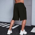 thumbnail image 4 of Men's Casual Classic Shorts Athletic Solid Color Sweat Shorts with Drawstring Black L, 4 of 5