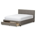thumbnail image 3 of Baxton Studio Brandy Modern and Contemporary Grey Fabric Upholstered Platform Bed with Storage Drawer, Multiple Sizes, 3 of 10
