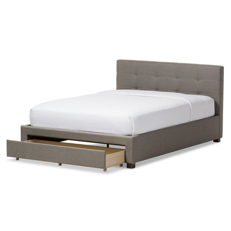 Baxton Studio Brandy Modern and Contemporary Grey Fabric Upholstered King Size Platform Bed with Storage Drawer Baxton Studio Brandy Modern and Contemporary Grey Fabric Upholstered King Size Platform Bed with Storage Drawer