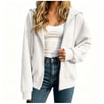 thumbnail image 4 of NominalSnug Zip up Hoodies for Women Full Zip up Long Sleeve Shirts Drawstring Hooded Sweatshirts with Pockets, 4 of 8