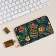 thumbnail image 6 of Wallet for Men Women - Tropical Tribe Mask Long Slim Card Holder Large Capacity Zip Coin Purse Travel Minimalist Wallet Women and Men, 6 of 7