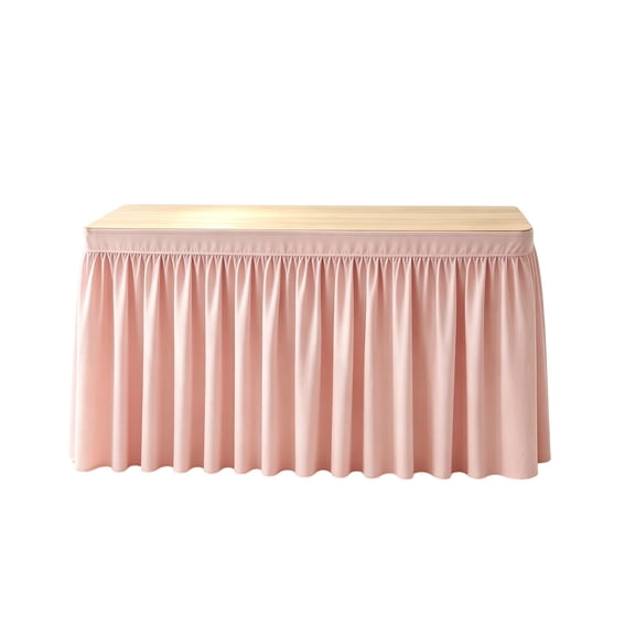 Foldable Floor Length Pleated Table Skirt Elegant Decorative Cover For Wedding Buffet Catering Party Stage Setup Home Event