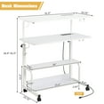 thumbnail image 5 of Hassch Portable Desk with Power Outlet, Height Adjustable Computer Laptop Table with USB Ports, Rolling Table with 2 Shelves for Home Office, White, 5 of 7