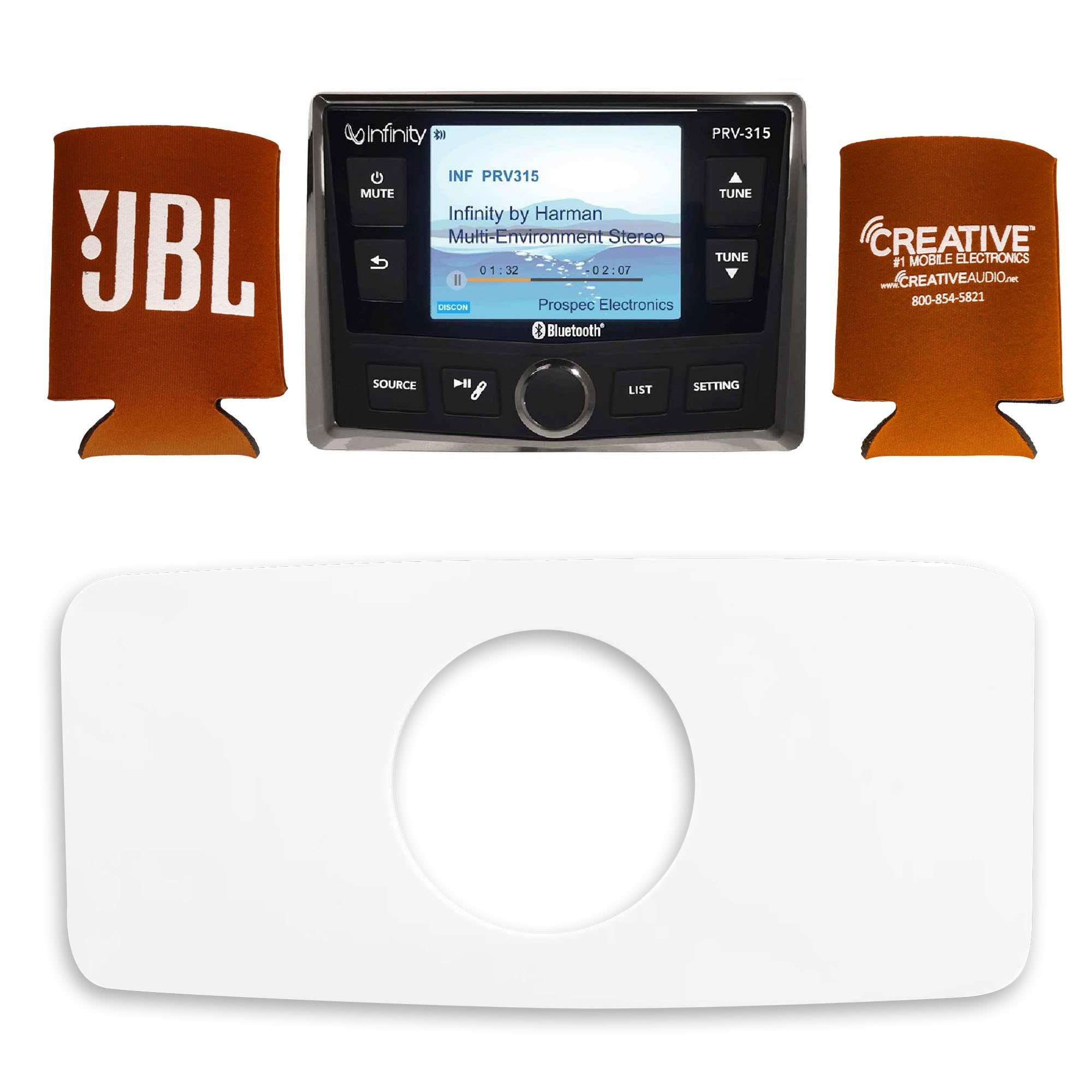 Infinity PRV315 Waterproof Radio With Stinger SEADASH3W Universal