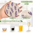 thumbnail image 2 of Yayeee 6 PCS Drink Coasters with Holder Set Woven Absorbent Round Tabletop Hot Pad, Lavender Pattern, 2 of 7