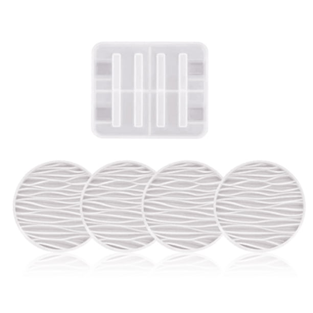 Molde para posavasos, alfombrillas para botellas, moldes para manualidades DIY, bandeja de almacenamiento de silicona, molde suave, accesorios de resina resistentes al calor, tipo 1 Inevent HA009805-01