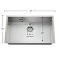 thumbnail image 5 of Miligoré 30" x 18" x 9" Deep Single Bowl Undermount Zero Radius Stainless Steel Kitchen Sink - Includes Drain, 5 of 5