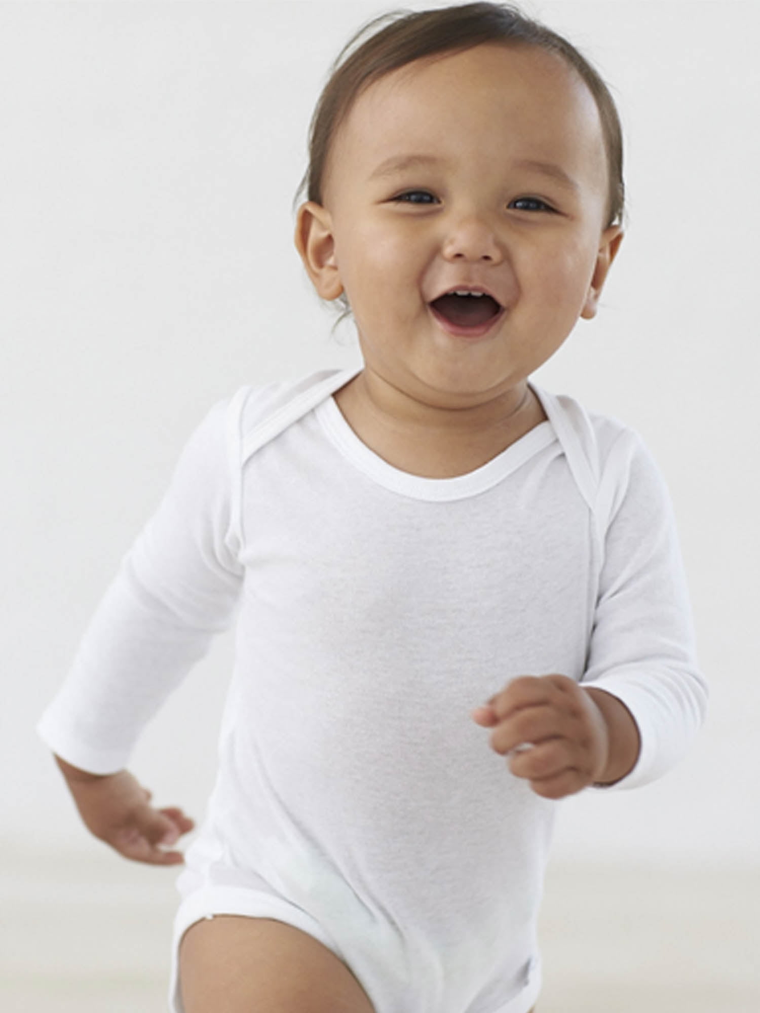 Wonder Nation Baby Neutral Casual Cotton White Long Sleeve Bodysuits, 5-Pack, Newborn-24 Months