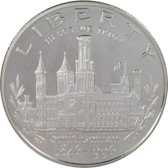 Smithsonian Institution Commemorative 1996 P 90% Silver Dollar Proof $1 Coin