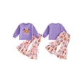 thumbnail image 3 of Toddler Baby Girls Halloween Outfit Long Sleeve Sweatshirt with Bell Bottom, 3 of 10