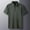 A0509-Army Green, variant on QUINDOS Mens Shirts Big and Tall Casual Collared Polo Short Sleeve Shirts Loose Striped Vacation Work T-shirts