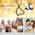 thumbnail image 3 of Heart Urn Necklace for Ashes Glass Cremation Jewelry Stainless Steel Ashes Pendant Crystal Keepsake Memorial for Jewelry for Women Men, 3 of 6