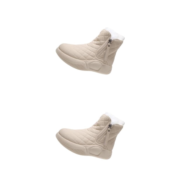 Qarigey Estilo de invierno con estas botas de nieve a media pantorrilla para mujer Botas de nieve con cremallera lateral y punta redonda para Type9 NO9