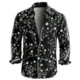 thumbnail image 4 of Axiiglly Men's Button Up Shirts Boho Floral Printed Long Sleeve Regular Fit Shirt, 4 of 5