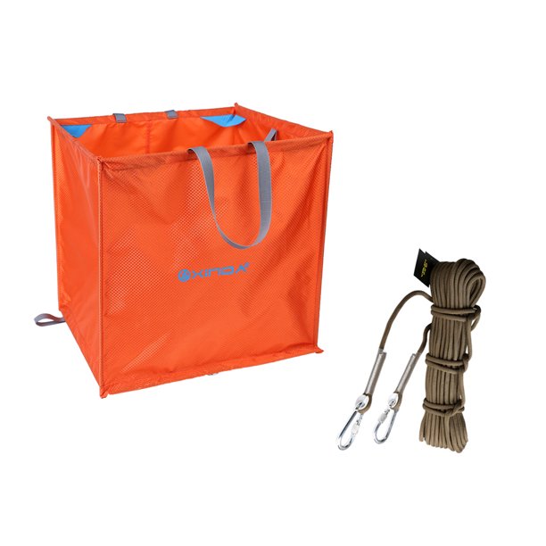 40cm trepadora de árboles arbolista plegable línea de tiro almacenamiento y despliegue bolsa de cubo + 12KN 20m 9,5 mm cuerda auxiliar de escalada Sunnimix Bolsa de tiro de trepadores de árboles