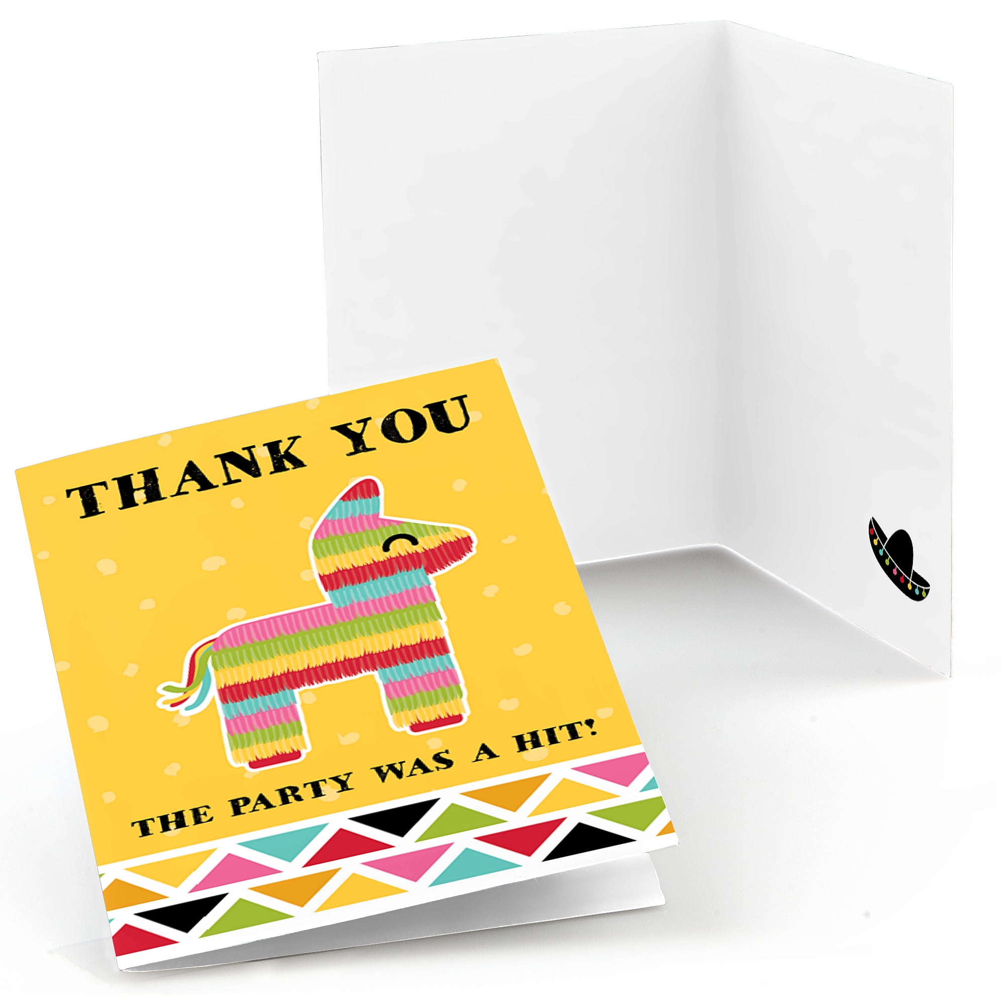 Big Dot of Happiness Let's Fiesta - Mexican Fiesta Thank You Cards (8 ...