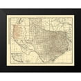 thumbnail image 2 of Rand McNally 18x15 Black Modern Framed Museum Art Print Titled - Texas State Railroads - Rand McNally 1900, 2 of 5