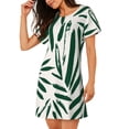 thumbnail image 2 of Disketp Palm Branch With Leaves para Camisón Corto de Manga Corta para Mujeres, Camisón Cómodo con Escote Redondo, Bonito y Confortable, 2 of 6