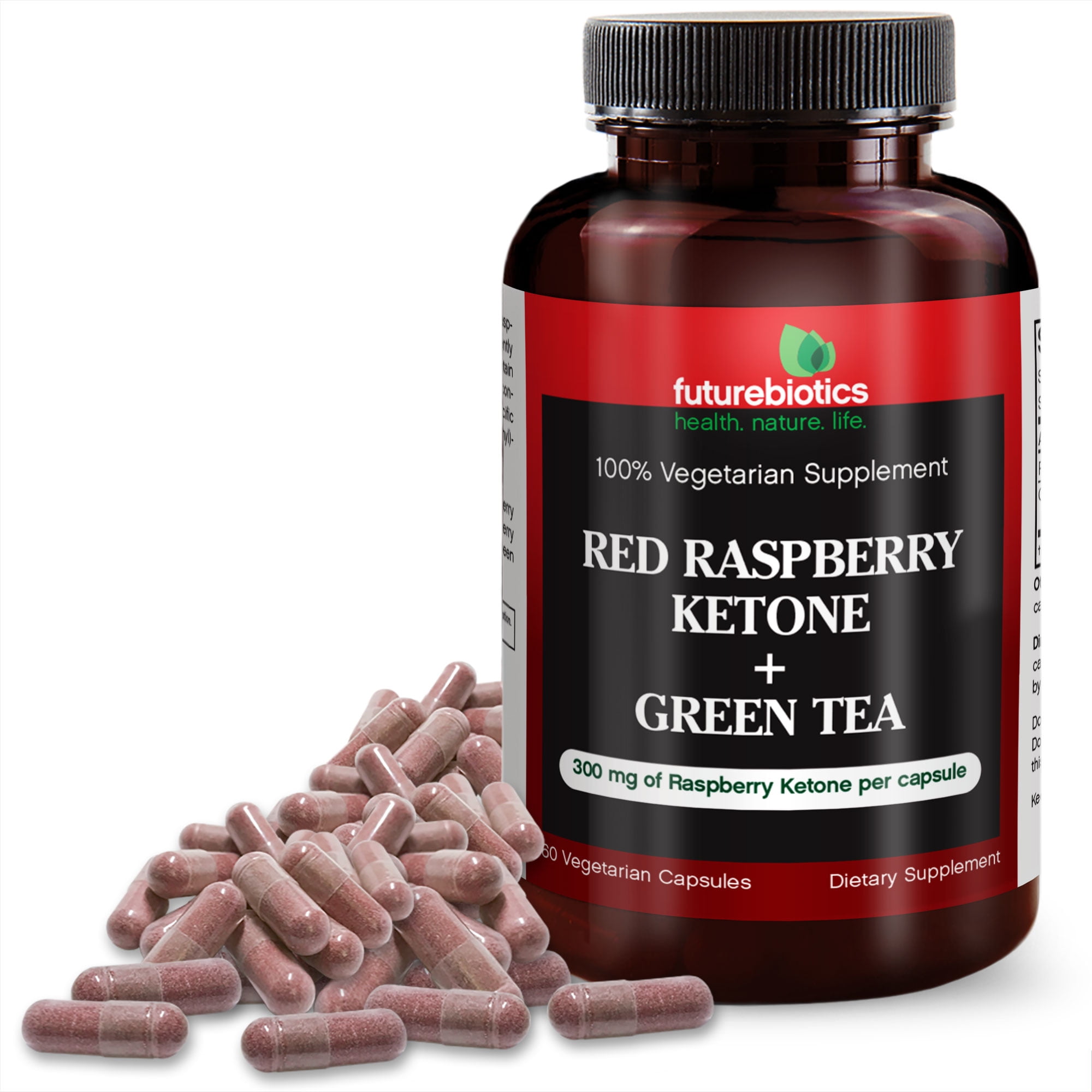 Futurebiotics Red Raspberry Ketone + Green Tea, 60 Vegetarian Capsules