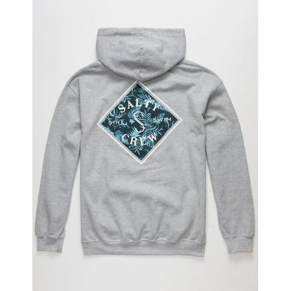Salty Crew Men's Shelter Fill Graphic Print Pullover Hoodie Sweatshirt (Small, Heather Grey)