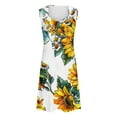 thumbnail image 4 of Viikei Lightweight Linen Sleeveless Dress,Women Beach Printed Elegant Casual Style V-Neck Dress with Strap Multicolor XXL, 4 of 5
