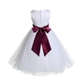 thumbnail image 2 of Ekidsbridal Girl Baptism Flower Girl Dress - White Tulle Rattail Edge 829S-A (Size: S-12), 2 of 3